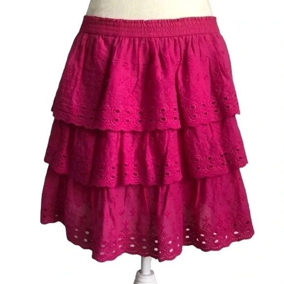 House of Harlow 1960 Dresses & Skirts - House of Harlow 1960 pink eyelet tiered cotton skirt Medium New with Tags